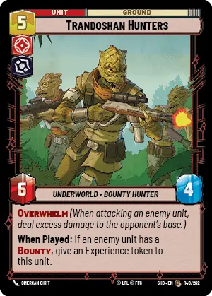 SWU Shadows of the Galaxy Singles Villainy/Agression