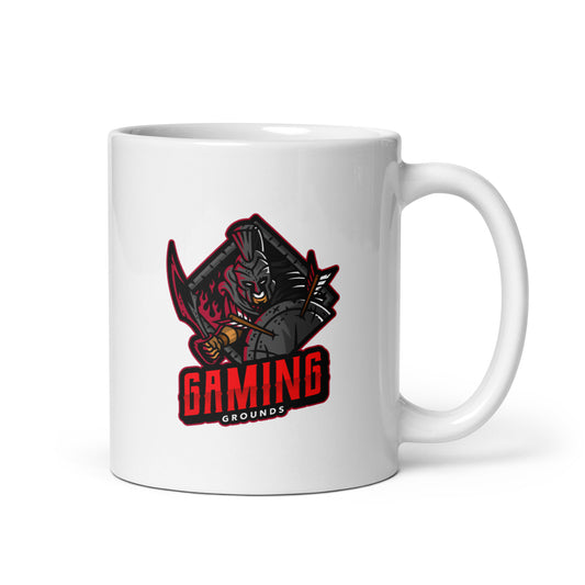 Gaming Grounds White glossy mug